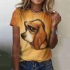 Летняя женская футболка с 3d животным принтом и коротким рукавом, женская футболка в стиле хип-хоп, модная пара, свободный уличный стиль, с рисунком забавной собаки