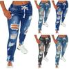 Women's Skinny Ripped Trendy Jeans Distressed Stretchy Denim Pants