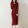 Women Sweater Dress 100% Wool MODERN NEW SAGA Turtleneck Knit Long Pullover Winter Jumpers Wool Long Dress Female