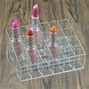 24 Grids Lipstick Nail Polish Display Rack Trapezoid Plastic Transparent Makeup Stand Rack Cosmetic Organizer Holder Box