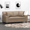 VidaXL 2-seater Sofa with Pillows Cappuccino 120 Cm Faux Leather, Sofa, Loveseat, Living Room Sofa, Sofas, Sofa 3200865