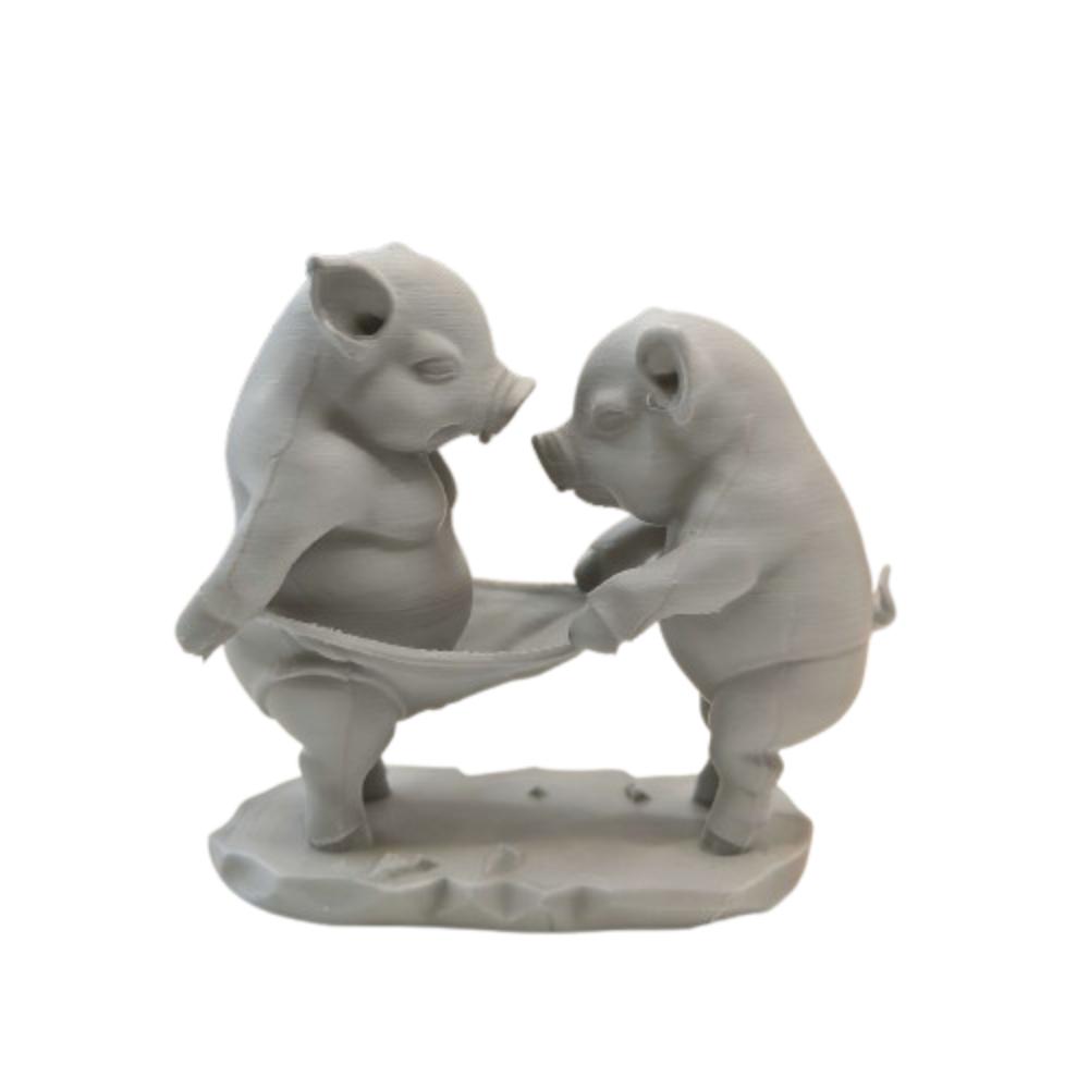 Animal Crafts Cartoon Pig Figurine Creative Animal Pig Model 3D Printed Pig Toy Home Decoration