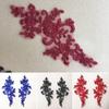 1Pair Dress Decoration Sewing Motif Lace Applique Diy Patches Flower Embroidered Fabric Craft