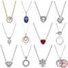 New 925 Sterling Silver Classic Heart Shaped Round Pendant Necklace Fit Original Pandora Beaded Diy Women 'S Jewelry Gift