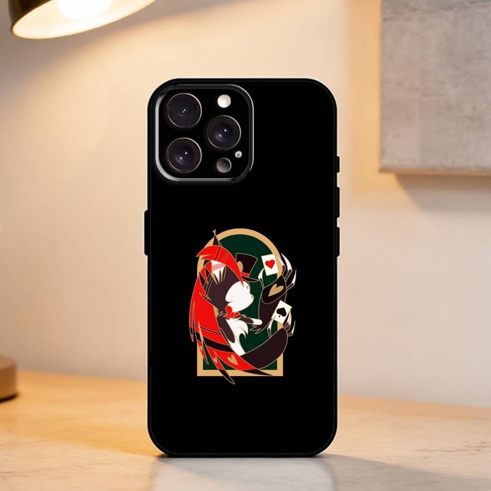 H-Hazbin Hotel H-Husk Чехол для телефона для iPhone 17,16,15,14,13,12,11 Plus,Pro Max,XS,Мягкий силиконовый черный чехол