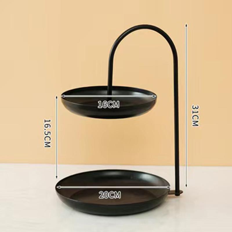 Креативная двойная металлическая тарелка для десерта, тарелка для салата, тарелка для фруктов, тарелка для конфет, посуда, кухонные принадлежности