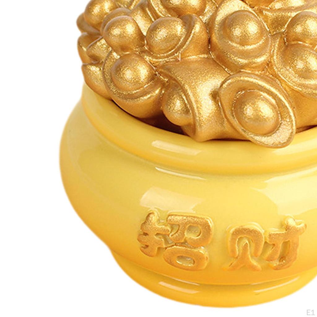 Chinese Cornucopia Bowl Car Dashboard Decoration 2.4x2.5inch Decorative Prosperity for Desktop