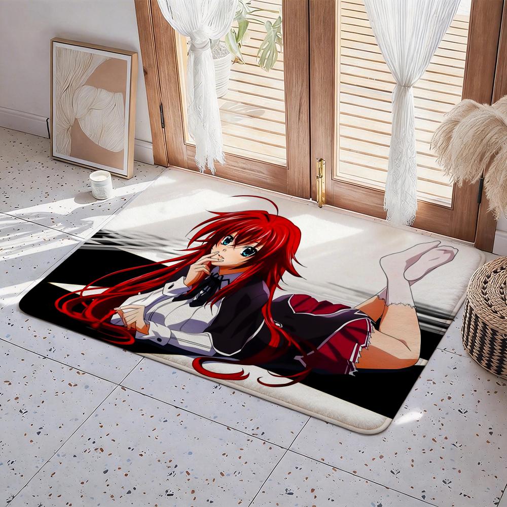 Anime H High School DxD Floor Mat Eco Flannel Doormat Non Slip Odorless Indoor Floor Rug Soft Short Plush Home Mat