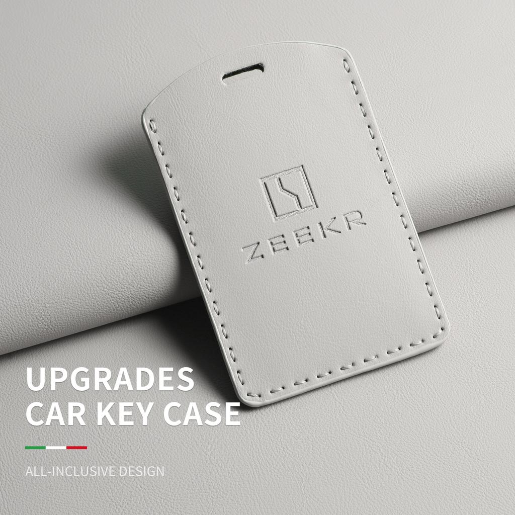 Натуральная кожа Автомобильный чехол-футляр для брелока Подходит для Zeekr X 001 007 009 Оригинальный автомобильный цвет Чехол для смарт-брелока Защитный чехол с кольцом для ключей Корпус