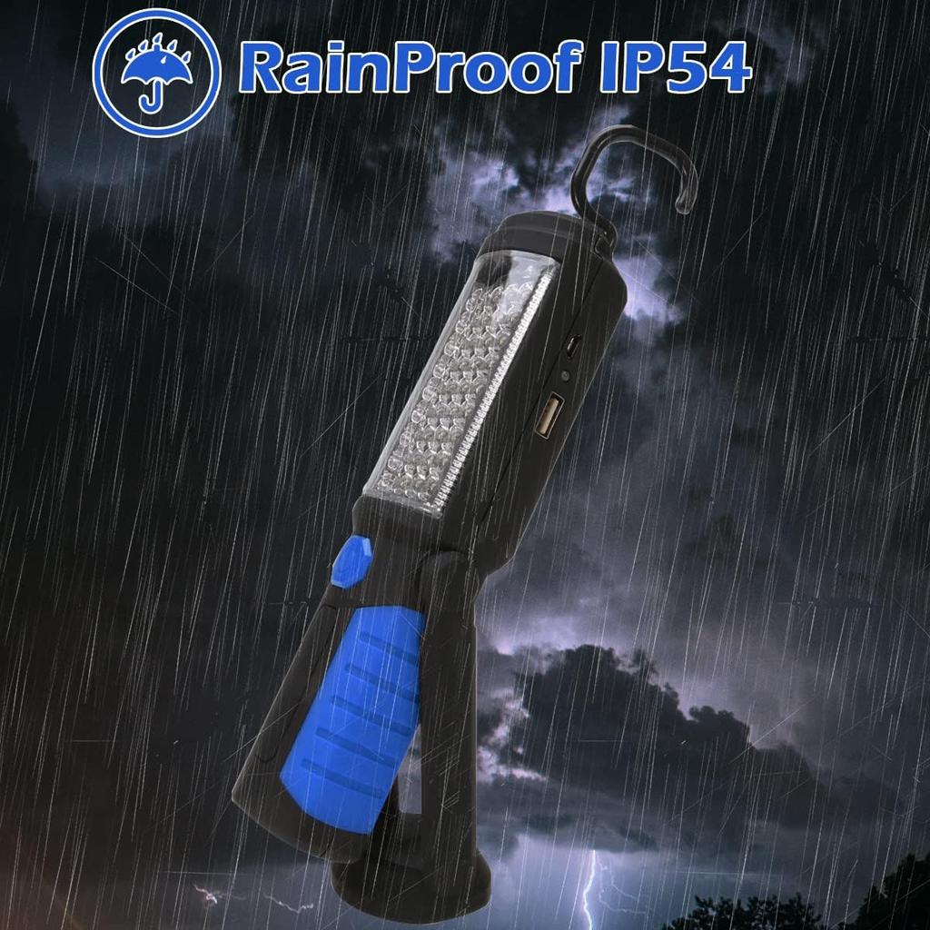 LED Work Light with Magnet Rechargeable Torch Workshop Lamp Portable Camping Lamp for Car Repair, Workshop, Garage, Camping, Emergency Lighting