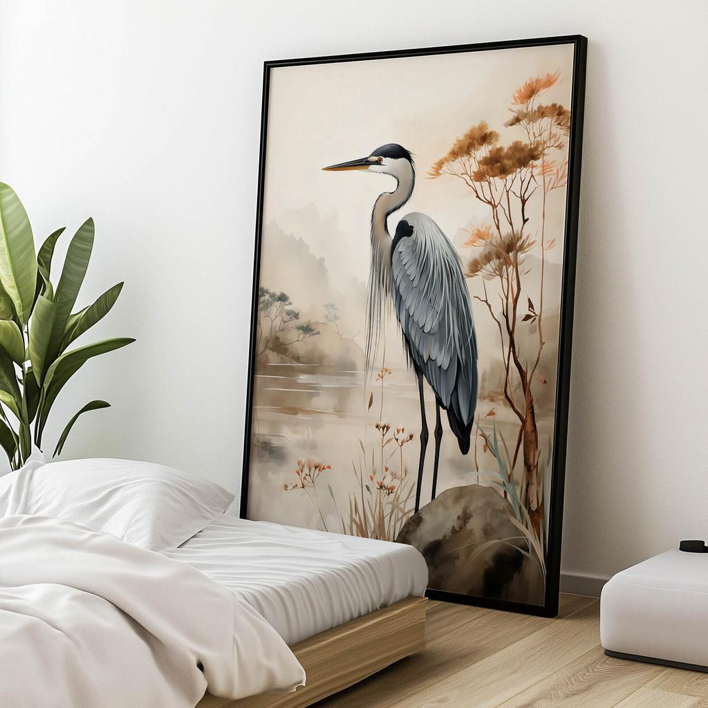 A Walk On the Misty Lake A Walk On the Misty Lake, 40X50 Cm, Gold Aluminum Frame, 230 Gsm Matte Paper