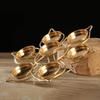 1PC Butter Lamp Holder Seven-star Candlestick Buddhist Lotus Metal Candlestick for Buddha Lamp Candle Holder.