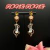 French retro jewelry square diamond powder treasure stud earrings vintage European and American fashion personality medieval earrings old money style