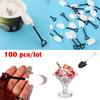 100 Pcs/lot Garden Disposable Party Cutlery Shovel Shape Cake Scoop Dessert Stick Ice Cream Spoon
