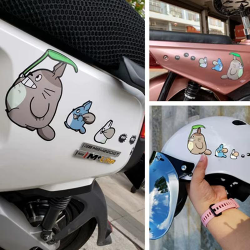Автомобильные наклейки Тоторо Покрытие царапин крышка батареи мотоцикл шлем Икра электромобиль декоративные наклейки