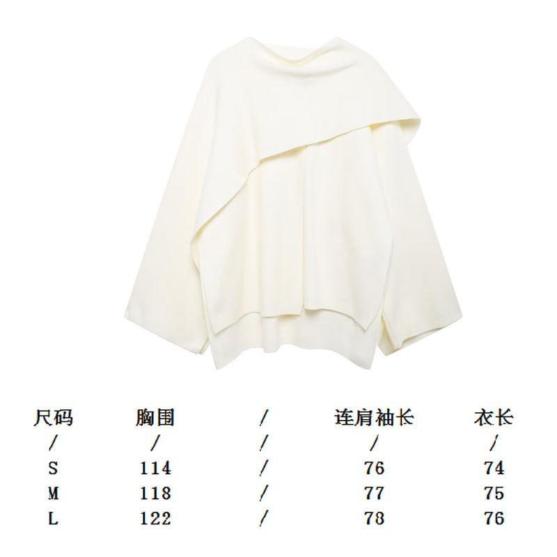 Womens Knit Wrap Scarf Coat Oversized Asymmetrical Long Sleeve Streetwear Cardigan Jacket