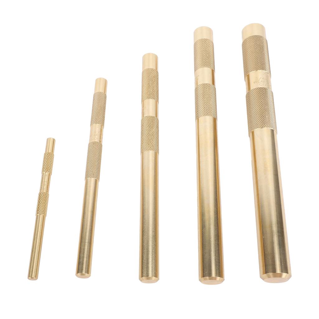 Drift Punch Set Knurled 1/4inch 3/8inch 1/2inch 5/8inch 3/4inch Brass Drift Punch Tool for