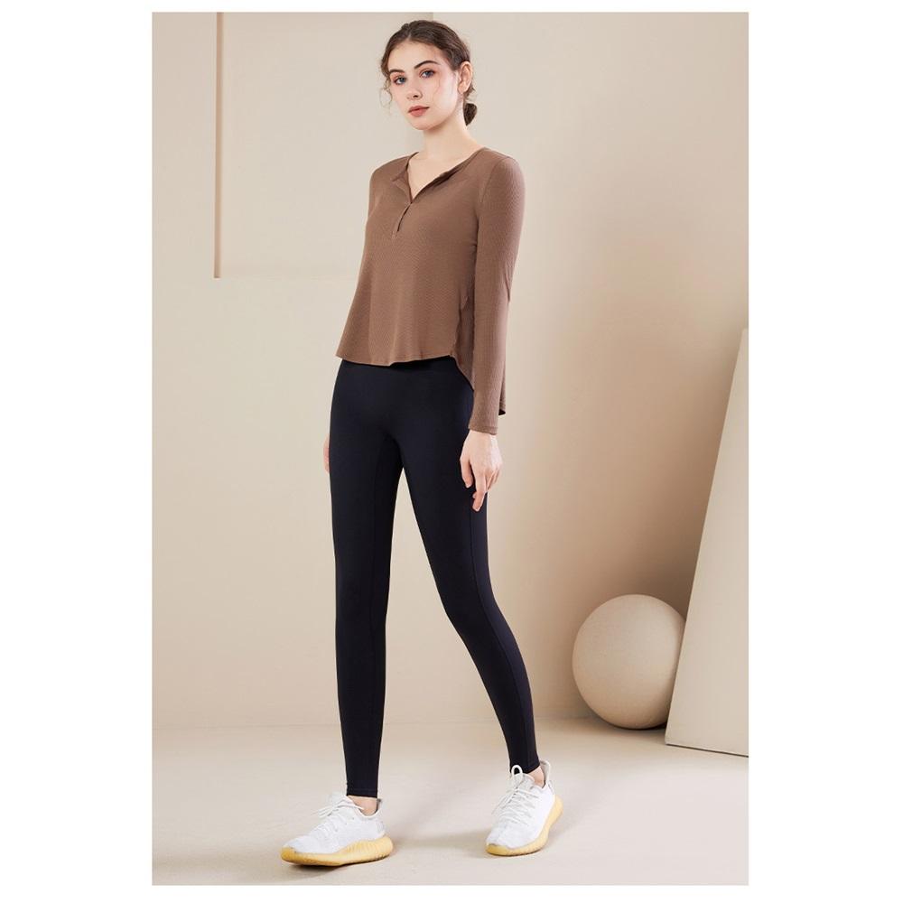 Свободная футболка для фитнеса и йоги с длинным рукавом, быстросохнущая накидка, новинка осени, универсальный топ с нитью для спортивного фитнес-костюма для женщин