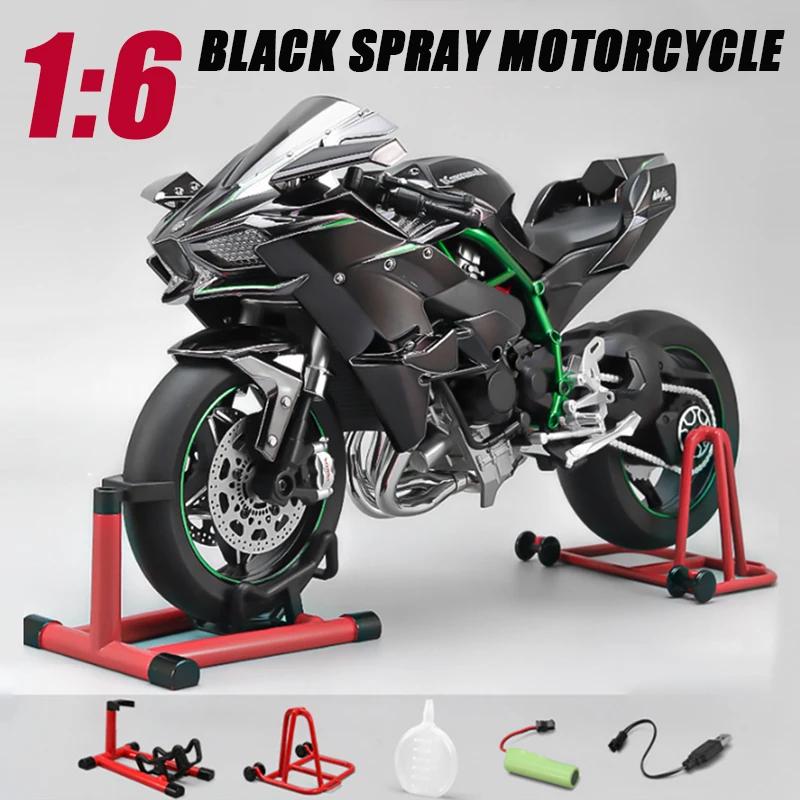 Спрей 1:6  Ducati V4S 1/9 H2R Racing мотоцикл Сплав Литье под давлением Модель автомобиля Звук и свет Динамические украшения Коллекция
