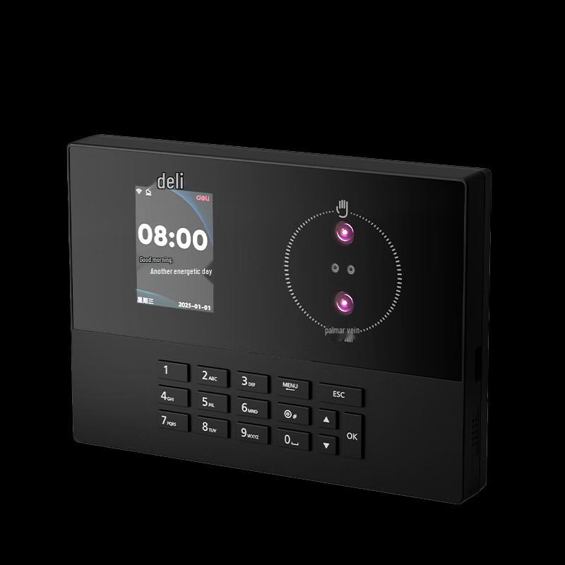 Deli Dynamic Facial & Palm Vein Recognition Attendance Machine CN plug (adapter included)
