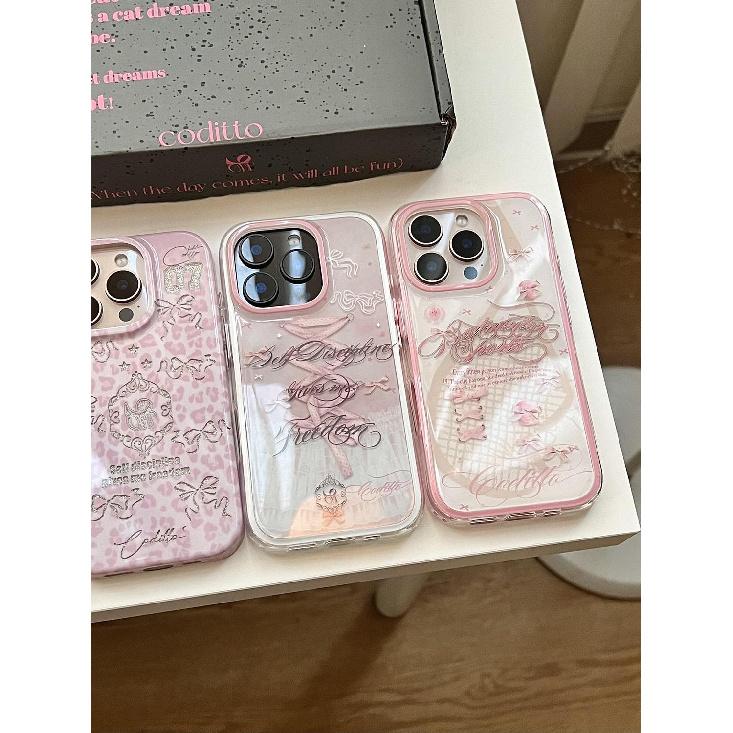 Розовый кружевной чехол с бантом и леопардовым принтом для телефона Apple iPhone 16 promax - мягкий силиконовый противоударный креативный чехол для iPhone16/15/14/13/12/11/Pro/Plus/Promax