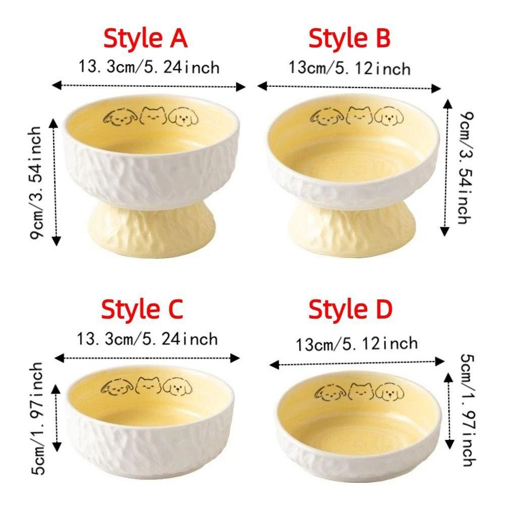 Ceramic Elevated Cat Bowl Anti-Vomiting Raised Pet Feeder Pet Food Water Bowl Pet Supplies