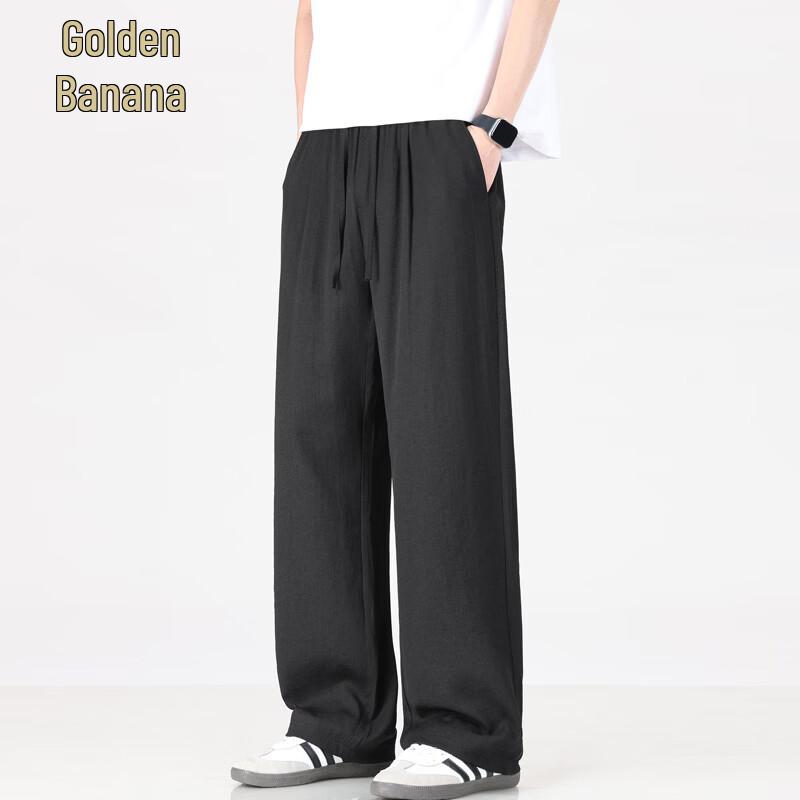 Мужские летние прямые повседневные брюки Jinjue из смесовой льняной ткани