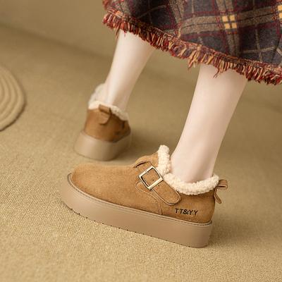 Женские большие размеры мягкие эластичные зимние теплые утепленные сноубутсы нескользящие износостойкие уличные повседневные кроссовки хлопковые ботинки