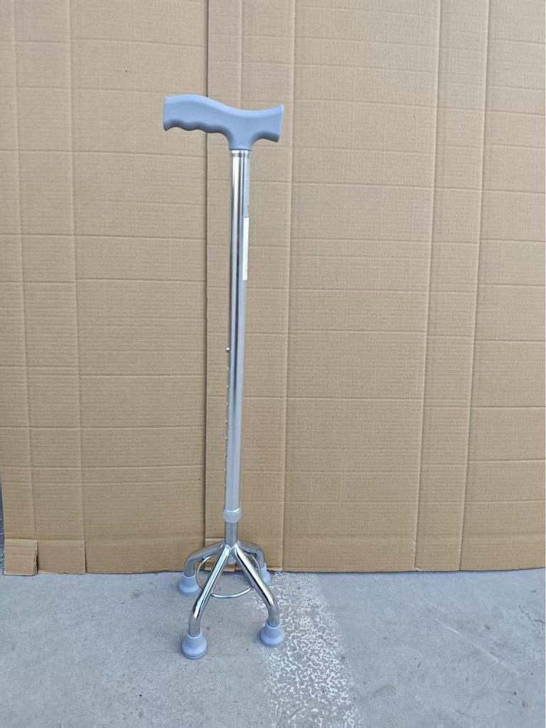 Регулируемая по высоте четырехопорная трость, телескопическая трость из алюминиевого сплава и нержавеющей стали для пожилых людей.