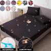 Super Waterproof Bedding Fitted Sheet Printing Mattress Protector Cover Non-slip Bed Linens with Elastic Band Breathable Mattress Protector