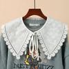 Japanese Stylish Fake Collar Dickey for Women Girls Floral Embroidered Lace White Shawl Scarf Student Necklace Capelet