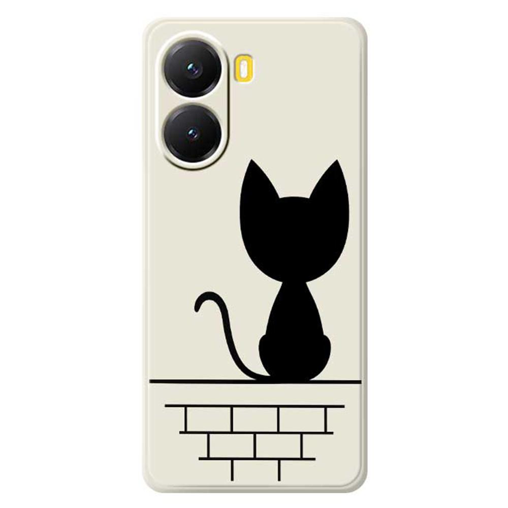 For Xiaomi Redmi Turbo 4 5G/Poco X7 Pro 5G Case Black Cat on the Wall Pattern Printing Straight Edge TPU Phone Back Cover