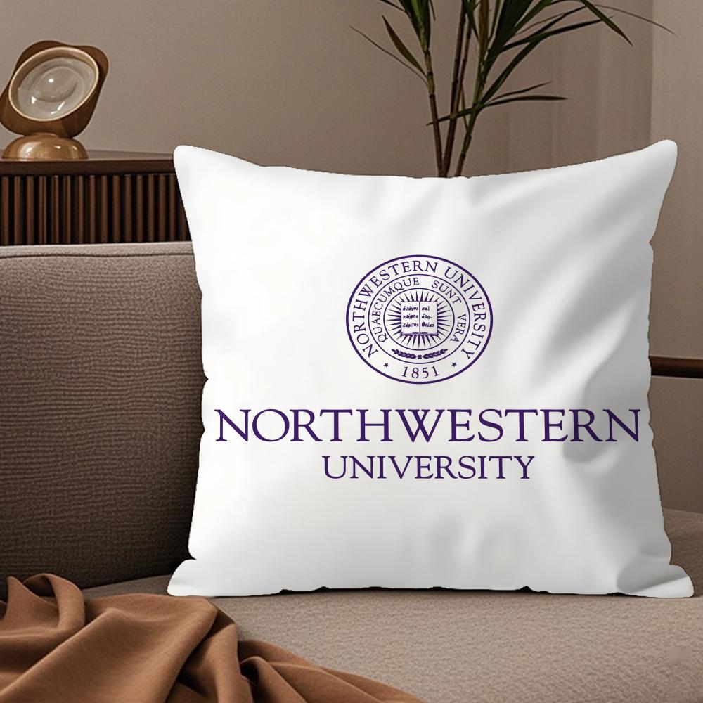 N-Northwestern University Pillow Case Silky Elegant Comfort Sofa Bed Invisible Zipper