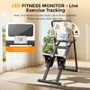 QK-7906 Степпер для лестницы с эспандерами, регулируемые педали и руль, ЖК-дисплей, компактный домашний кардио-степпер