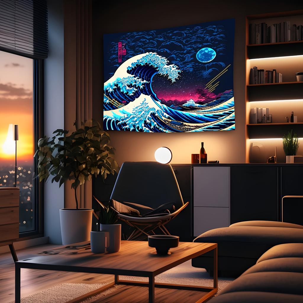 Great Wave Off Kanagawa Tapestry Vibrant Wall Hanging for Bedroom and Living Room Decor Ideal Gift for Art Lovers
