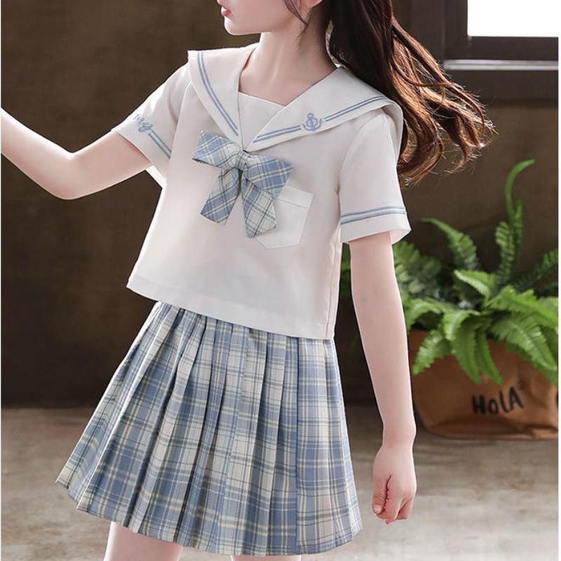 Короткая юбка для девочек, униформа JK, полный комплект, детский костюм-бабочка для детей 6-15 лет