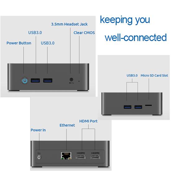 Bmax B3 Mini PC Intel 11-го поколения N5095 2,9 ГГц 4-ядерный процессор 8 ГБ ОЗУ 256 ГБ SSD WiFi 6 Bluetooth 4.2 Dual HDMI