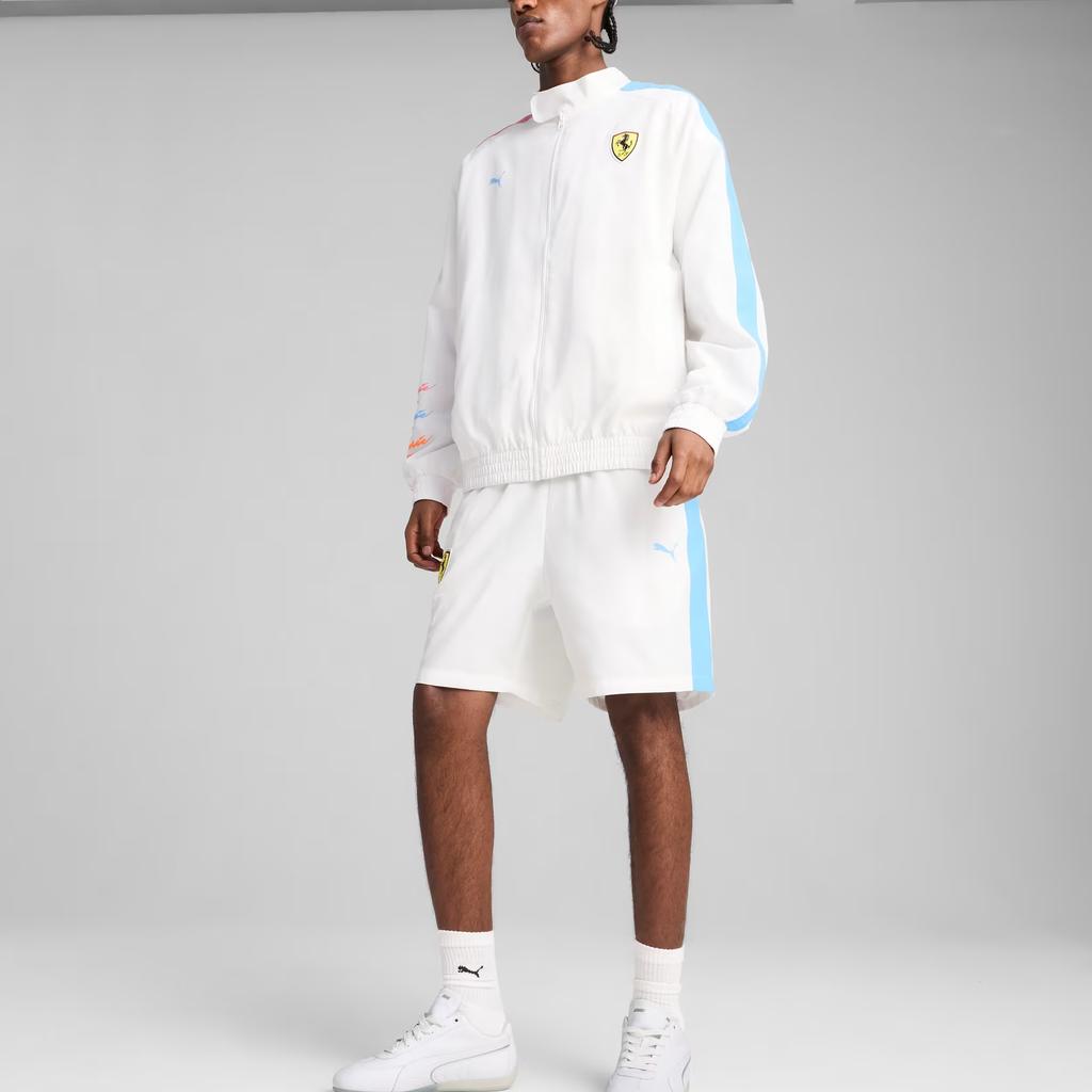Puma Scuderia Ferrari T7 Miami Простая Свободная Удобная Куртка с Длинным Рукавом Мужская Куртка Белая 633406-03