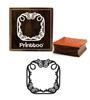 Printtoo Craft Textile Butterfly Square Frame Brown Wooden Rubber Stamp Block-2 x 2