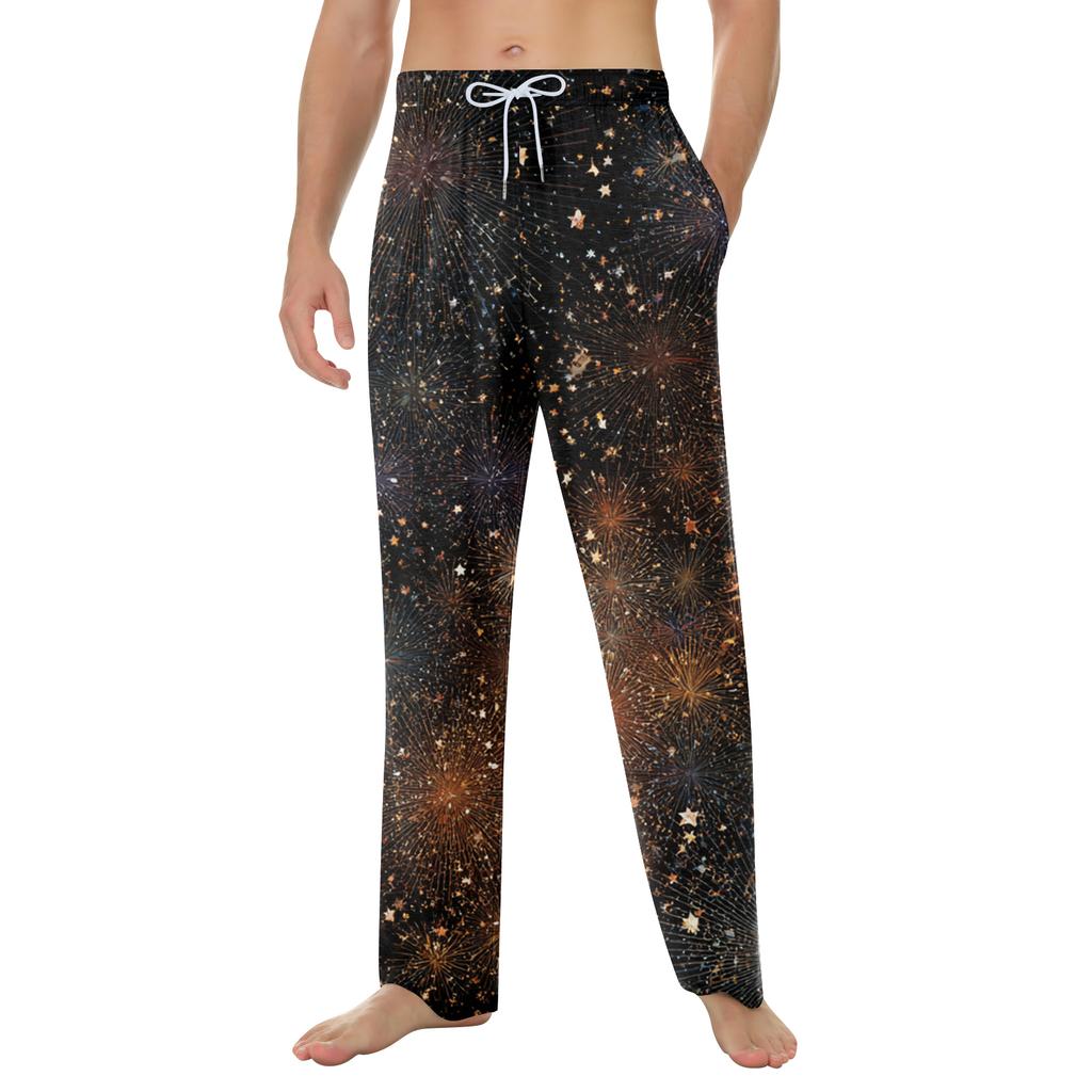 Мужские домашние мягкие пижамные штаны со шнурком и карманами, повседневные спортивные штаны