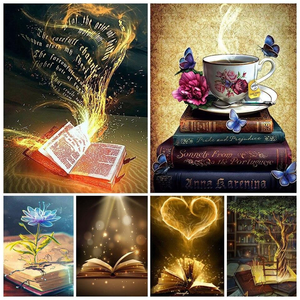 5D Diy Алмазная картина Фэнтези Книга Вышивка крестом Набор Полный Алмазная круглая вышивка Мозаика Художественная картина Украшение из горного хрусталя