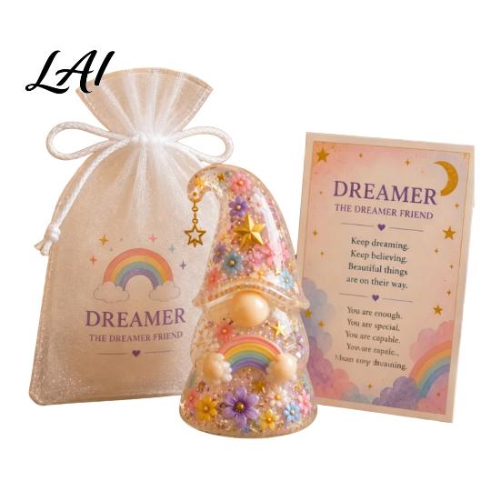 Gnome Ornament Emotional Support Figure with Card And Encouragement Gift for Her Gauze Bag Positive Energy Women Decor
