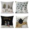 Simple Illustration Pattern Decorative Pillowcase Living Room Bedroom Square Cushion Pillowcase