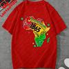 Juneteenth 1865 Africa Map Leopard Print Graphic TShirt Unisex Women African American Pride Casual Cotton Tops for Juneteenth Gift