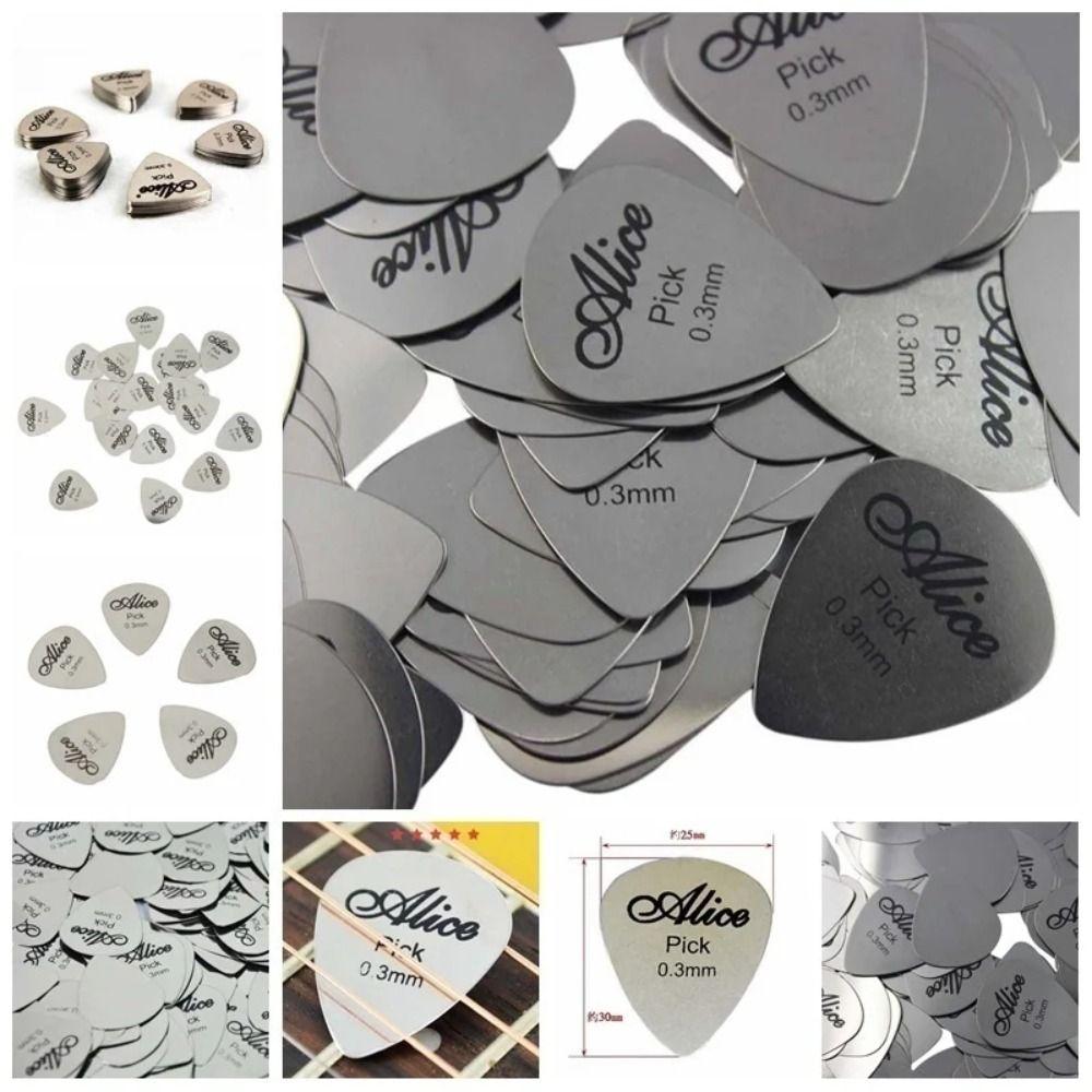 1/5Pcs Electric Guitar Bass Metal Guitar Pick Replacement Plectrum Ukulele Picks