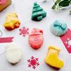 6 Cavity Cake Mold Food Grade Non-Stick Silicone Merry Christmas Festival Dessert Making Mould