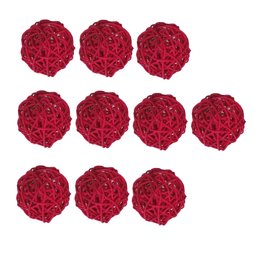 10 Pcs Decorative Wicker Rattan Ball 5 Cm Spheres Vase Filler Ornament DIY