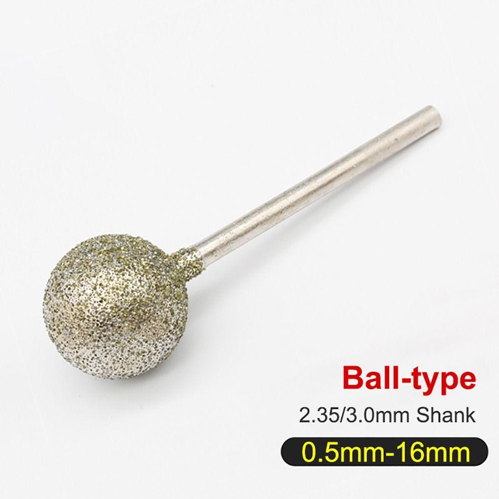 5Pcs Carve Precision Diamond Grinding Head 0.5mm-8mm Burring Sanding Drill Bit