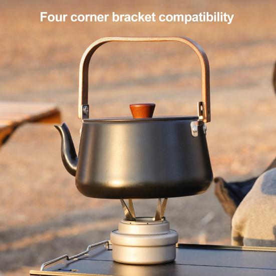 Внутренний держатель для уличной печи, портативный съемный, прочный, из нержавеющей стали, походный чайник для воды, подставка с четырьмя угловыми опорами