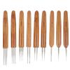 9шт. Набор крючков для вязания дредов, одинарный, двойной, 3 бамбуковых ручки, инструмент для плетения косичек